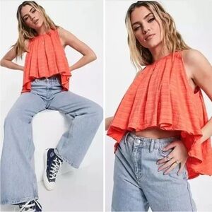 Free People Turn It Up Oversized Flowy Top